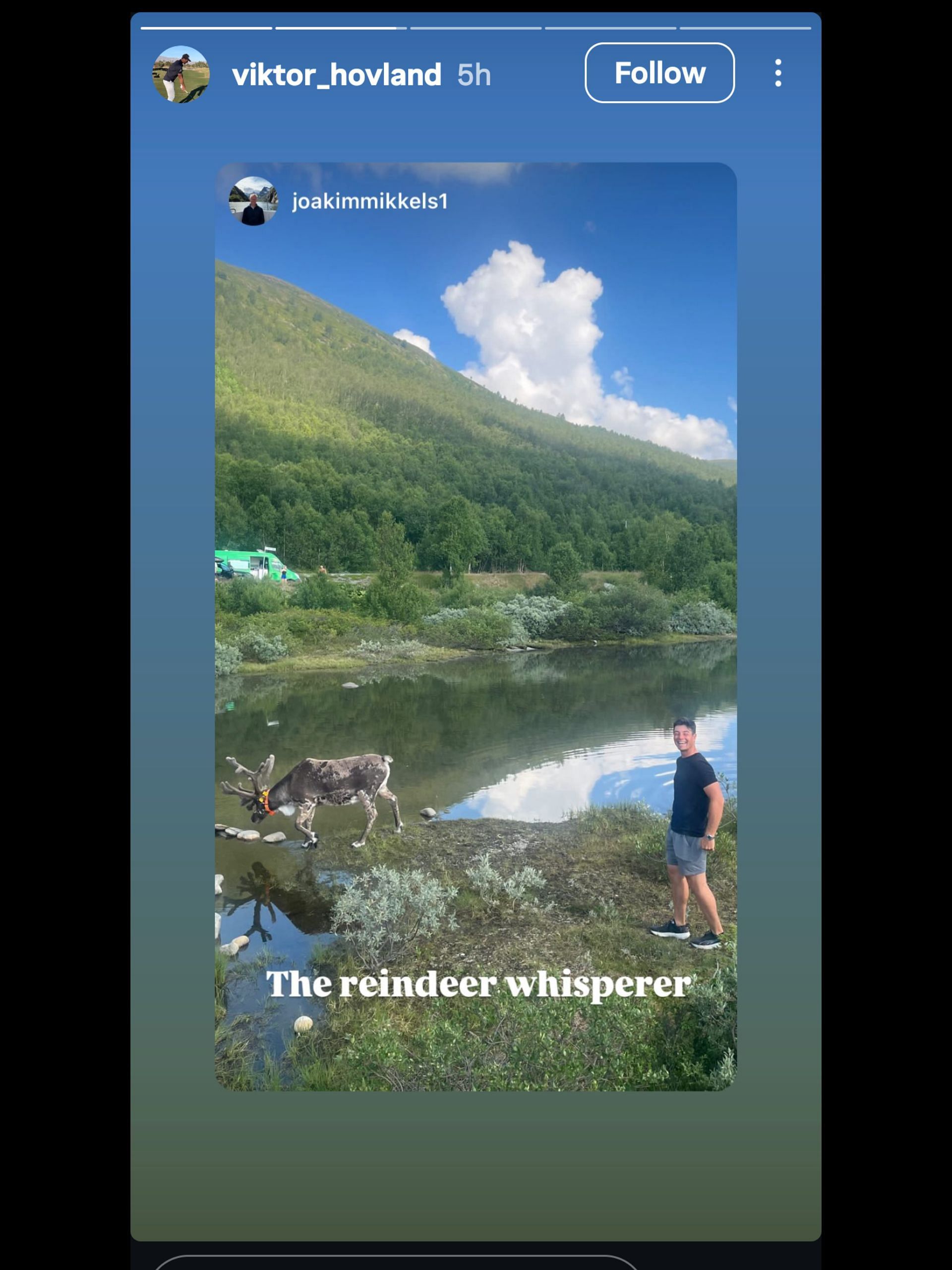 Screenshot from Hovland's Instagram story / IG: @viktor_hovland